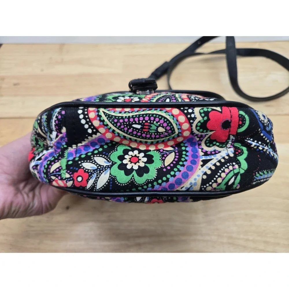Vera Bradley Slim Saddle Bag‎ Kiev Paisley Black
